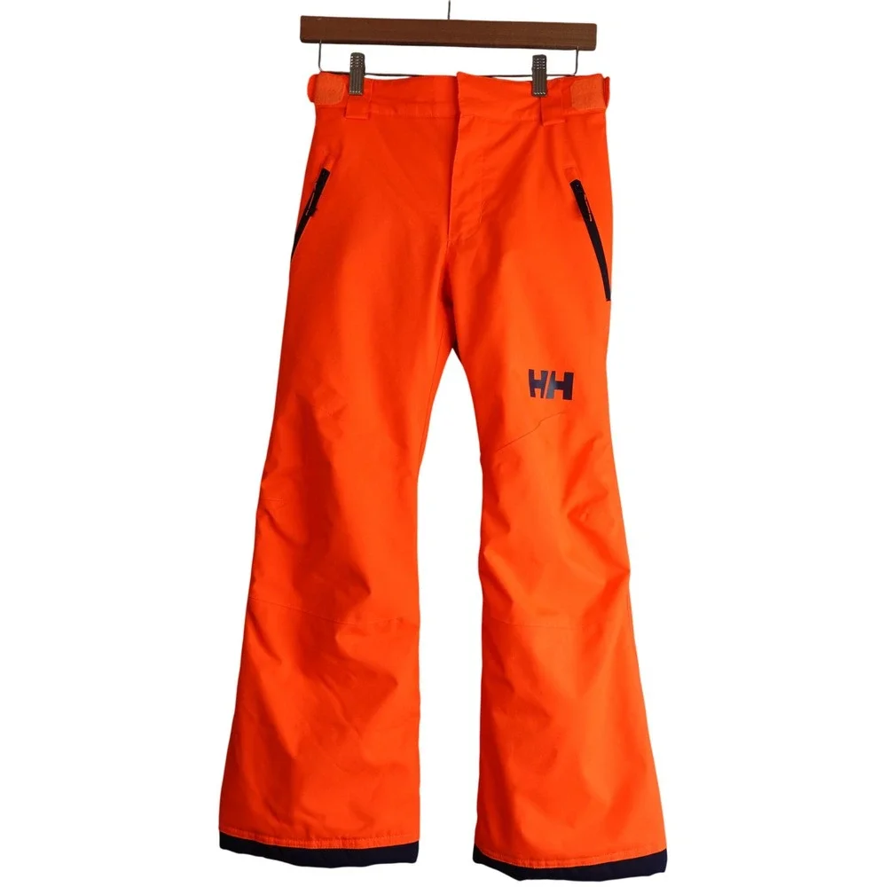 Helly Hansen Kids 10 Orange Primaloft Ski Snowboard Pants High Vis Neon Insulate